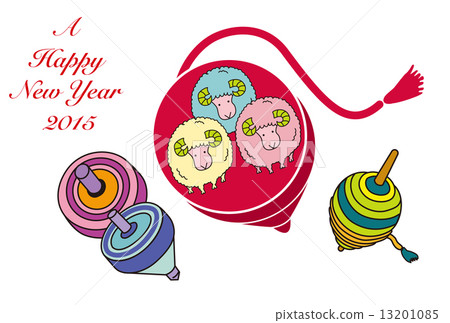 Sheep's New Year's card drawn in German music 13201085