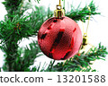 Christmas background with a red ornament 13201588