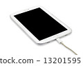 Charging Tablet pc isolated on white background 13201595