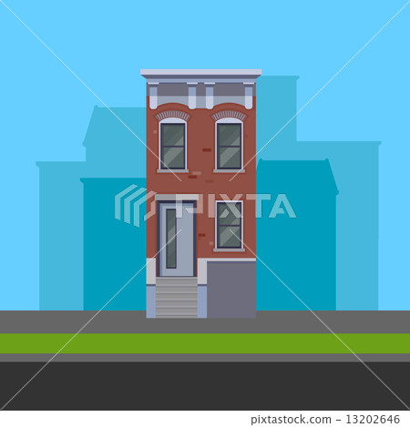 vector illustration of townhouse in flat polygonal style vector illustration of townhouse in flat polygonal style 13202646