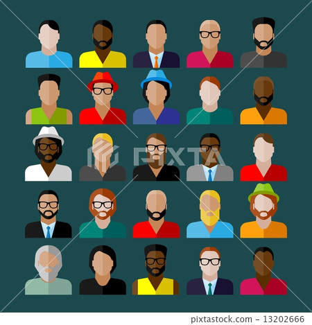 men appearance icons. people flat icons collection 13202666