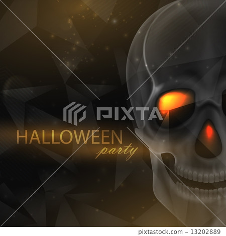 Vector halloween illustration of an evil skull on geometric polygonal background Vector halloween illustration of an evil skull on geometric polygonal background 13202889
