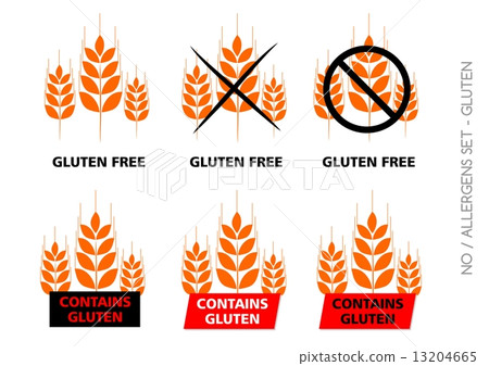 Orange Vector Gluten Free Signs isolated on white background Orange Vector Gluten Free Signs isolated on white background 13204665