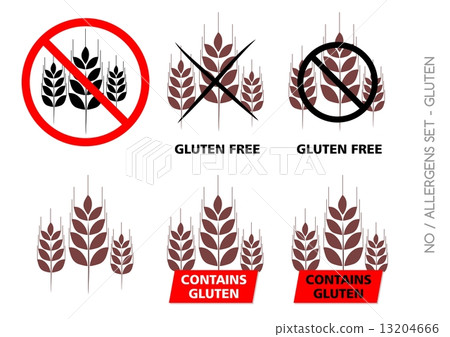 Brown Vector Gluten Free Signs isolated on white background 13204666
