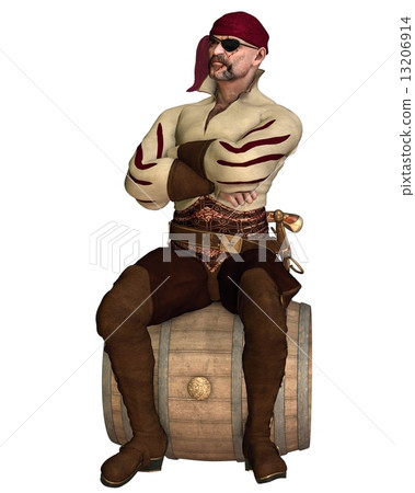 Old Pirate Sitting on a Barrel Old Pirate Sitting on a Barrel 13206914