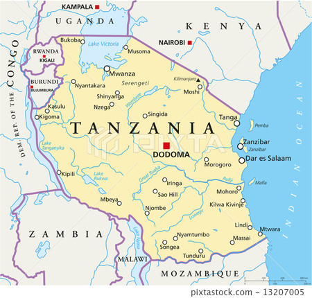 Tanzania Political Map 13207005