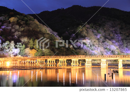 December Kyoto Arashiyama Togetsu bridge light up (Arashiyama Hana light road) 13207865