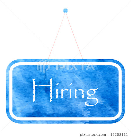 Hiring watercolor sign 13208111