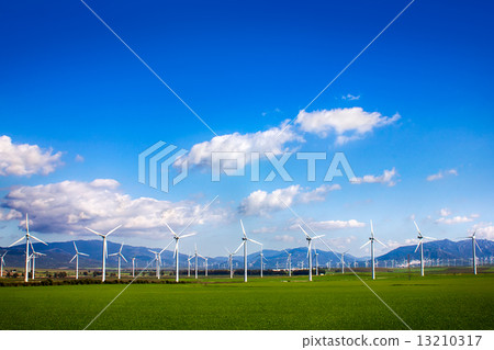 Windmills on green meadow. Spain Windmills on green meadow. Spain 13210317