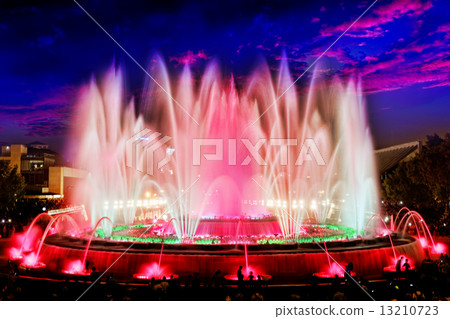 The famous Montjuic Fountain in Barcelona. 13210723