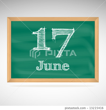 June 17, inscription in chalk on a blackboard 13215416