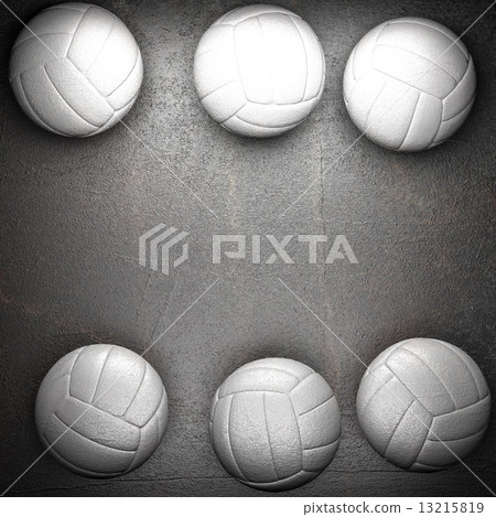 Volleyball ball and metal wall background Volleyball ball and metal wall background 13215819