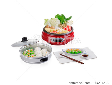 Sukiyaki electric pot with steamed tray 13216429