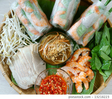 Vietnamese food, goi cuon, salad roll Vietnamese food, goi cuon, salad roll 13218223