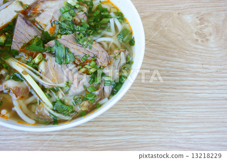 Vietnamese soup, Bun bo,  rice vermicelli 13218229