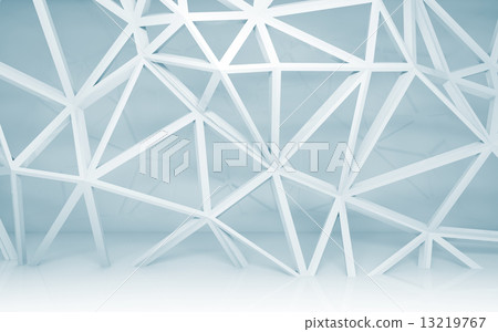 Abstract white room interior with 3d wire frame construction Abstract white room interior with 3d wire frame construction 13219767