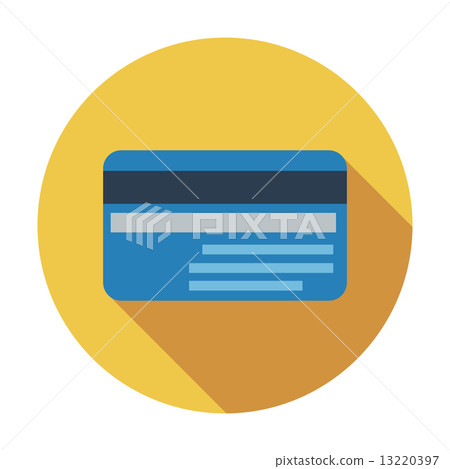 Credit card single flat icon. 13220397