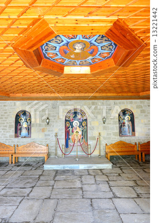 The entrance interior in Varlaam monastery, Meteora, Greece 13221442