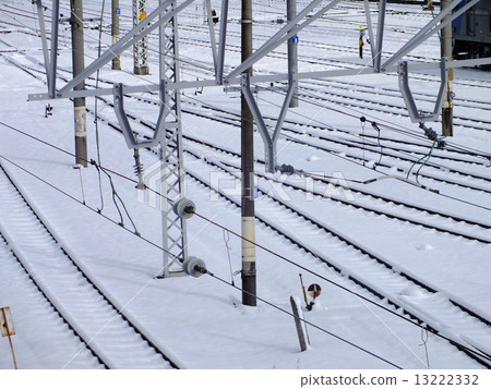 Railway after heavy snowfall 13222332
