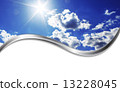 Blue sunny sky and silver wave 13228045