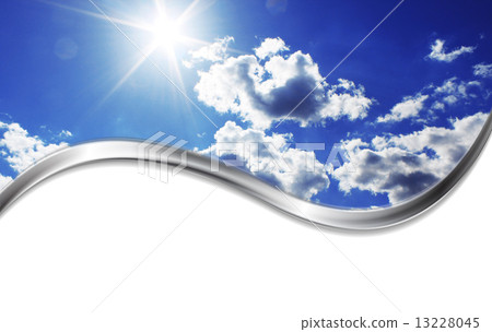 Blue sunny sky and silver wave 13228045