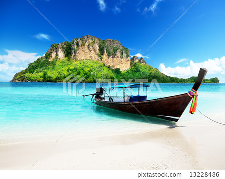 long boat and poda island in Thailand 13228486
