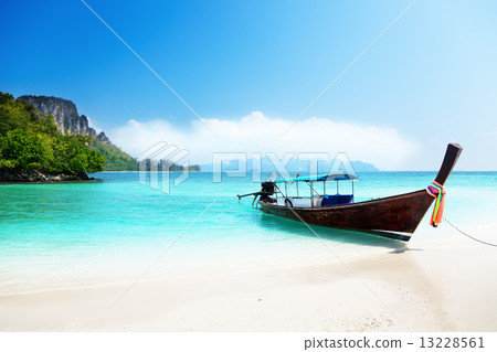 long boat and poda island in Thailand 13228561