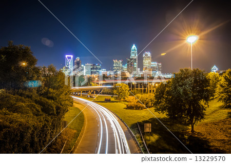 Charlotte City Skyline night scene 13229570