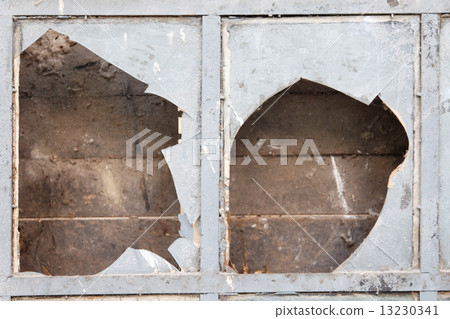 Window with broken glass Window with broken glass 13230341