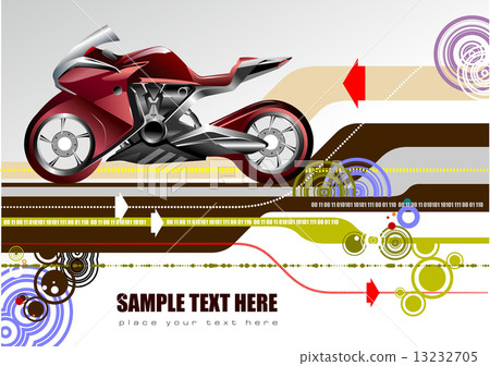 Abstract hi-tech background with bike image. Vector 13232705
