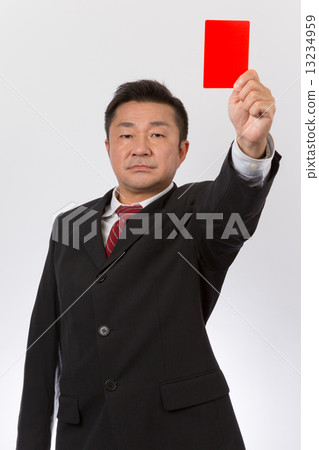 A business card issuing a red card 13234959