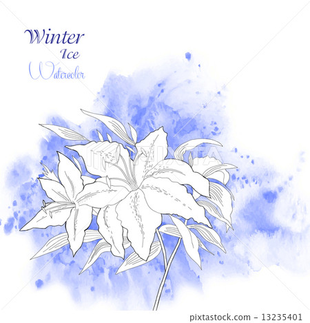 Background  with watercolors and flowers 13235401
