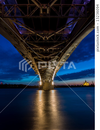 Bridge on a quiet night, bottom view 13236094