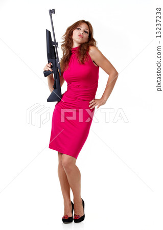 Sexy Action Girl with gun 13237238