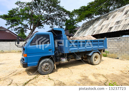 dumper truck on construction site,truck on a construction site in land. 13237723