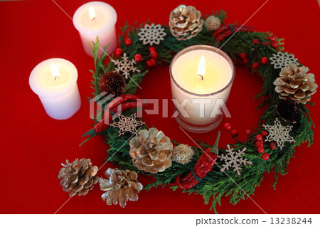 Christmas lease and candle Christmas lease and candle 13238244