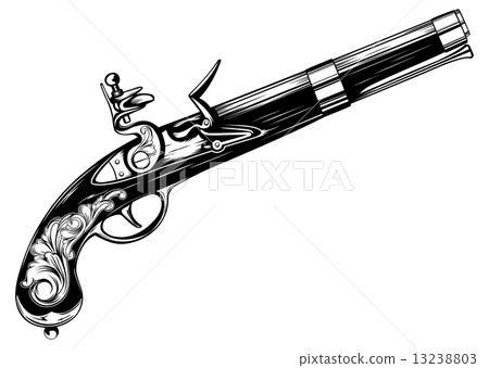 old flintlock pistol 13238803
