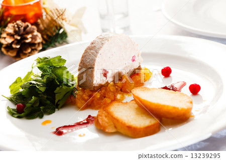 Foie gras pate on Christmas table Foie gras pate on Christmas table 13239295