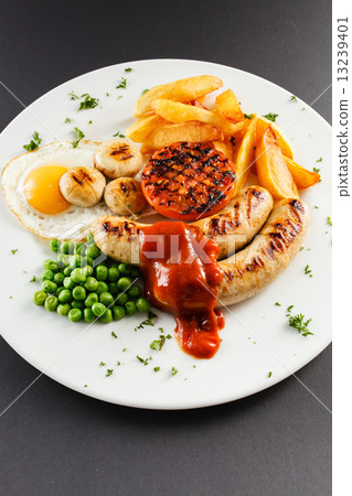 sausages with potatoes sausages with potatoes 13239401