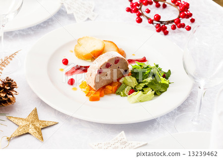 Foie gras pate on Christmas table 13239462