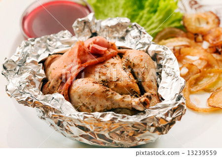 roast quail in the foil roast quail in the foil 13239559
