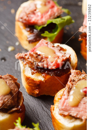 canape with beef meat canape with beef meat 13239862