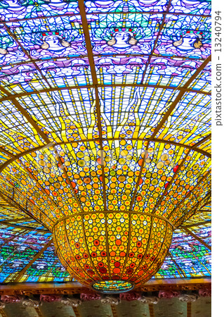Stained glass of the Catalan music festival Stained glass of the Catalan music festival 13240794