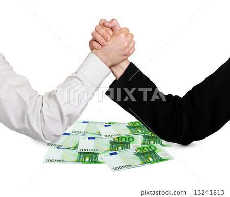 Two wrestling hands and money 13241813