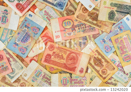 Old soviet russian money background Old soviet russian money background 13242020