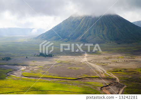 Path to Mount Bromo volcano, East Java, Surabuya, Indonesia 13242281