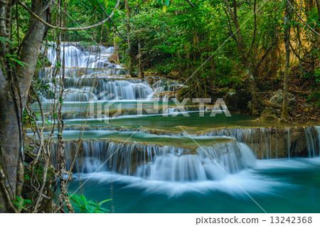 Deep forest Waterfall, Kanchanaburi, Thailand 13242368