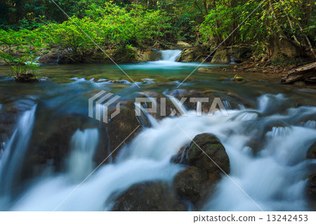 Deep forest Waterfall in Kanchanaburi, Thailand 13242453