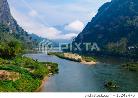 Nong khiaw river, Northern of Laos 13242470