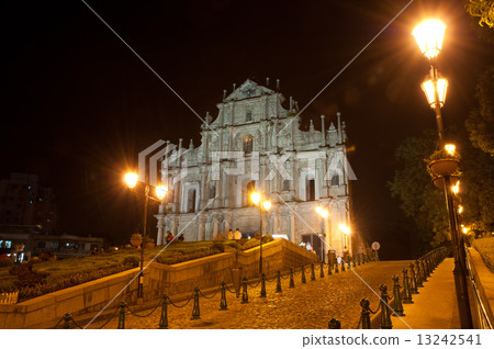 Ruins of St. Paul's Cathedral at night, Macau 13242541